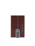 Piquadro Blue Square Porte-cartes en cuir Acajou avec pince à billets