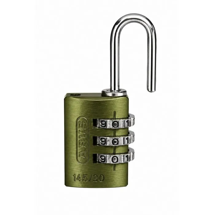 Abus Cadenas à combinaison 145/20, Aluminium vert, 3 chiffres