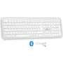 Bluestork Clavier sans fil Bluetooth KB BT MAC V2 pour Mac, Full Size, rechargable, blanc, design plat ergonomique, touches concaves