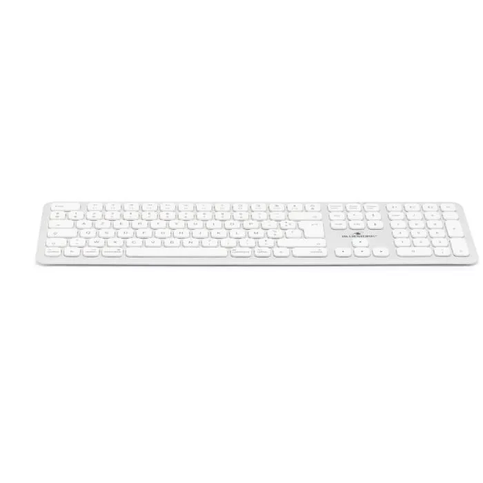 Bluestork Clavier sans fil Bluetooth KB BT MAC V2 pour Mac, Full Size, rechargable, blanc, design plat ergonomique, touches concaves
