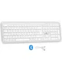 Bluestork Clavier sans fil Bluetooth KB BT MAC V2 pour Mac, Full Size, rechargable, blanc, design plat ergonomique, touches concaves