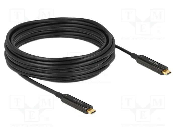 DELOCK Câble optique USB C de deux côtés, 10m, noir DELOCK Câble optique USB C de deux côtés, 10m, noir