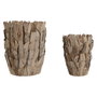 Set de pots de fleurs Home ESPRIT Marron Bois de paulownia 35 x 35 x 45 cm (2 Pièces)