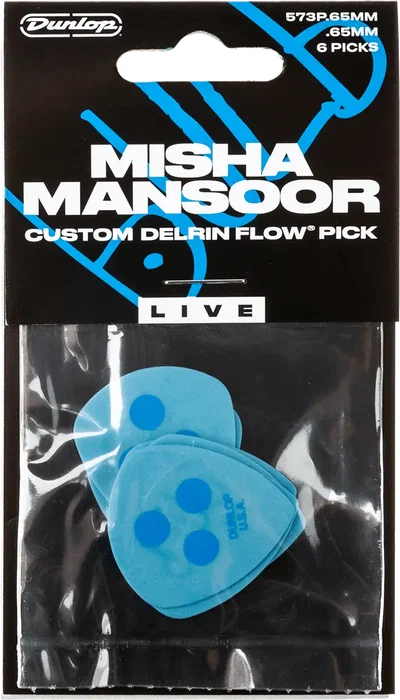 Dunlop Pack 6 Púas Delrin Flow® Misha Mansoor - 0,65 mm