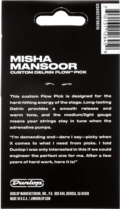 Dunlop Pack 6 Púas Delrin Flow® Misha Mansoor - 0,65 mm