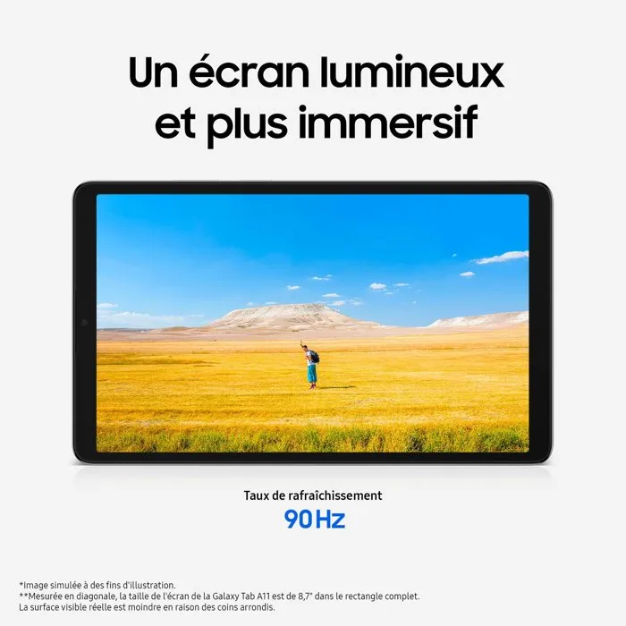 Samsung Galaxy Tab A11 Tablette Tactile 8,7 Pouces, 4 Go RAM, 64 Go Stockage, WiFi, Android, Argent - Idéale pour Navigation, Streaming et Travail Samsung Galaxy Tab A11 Tablette Tactile 8,7 Pouces, 4 Go RAM, 64 Go Stockage, WiFi, Android, Argent - Idéale pour Navigation, Streaming et Travail