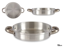 Kinvara Poêle en aluminium avec anses 18 cm argent, compatible gaz, four et lave-vaisselle (Set de 12)