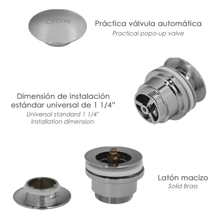 WOLFPACK LINEA PROFESIONAL Valve de lavabo Clic Clac 1 1/4 pouces