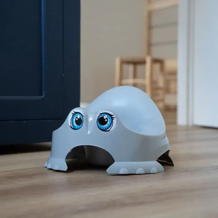 Thermobaby - Pot d'apprentissage de la propreté pour bébé Rigolo, bleu fleuri, antidérapant et stable, sans BPA, design ludique et confortable
