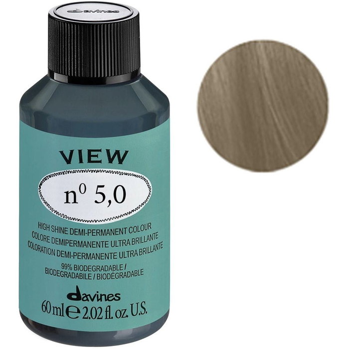 Davines View Colorant Capillaire Demi-Permanent, Teinte 5.0 (Medium Brown), Flacon 60 ml Davines View Colorant Capillaire Demi-Permanent, Teinte 5.0 (Medium Brown), Flacon 60 ml