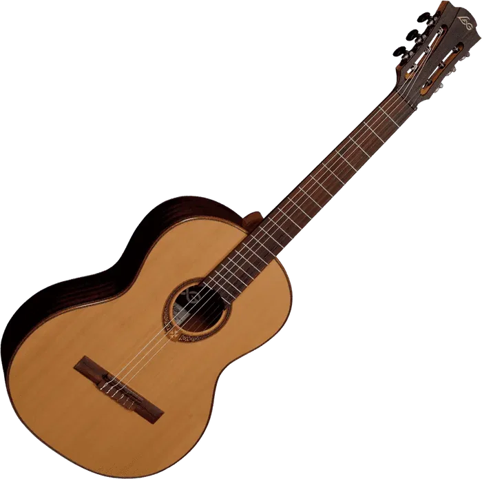 LAG Guitarre Classique Auditorium Occitania 118 Natural Lag - Taille 4/4, Table Cèdre Massif, Cordes Nylon, Finition Brillante