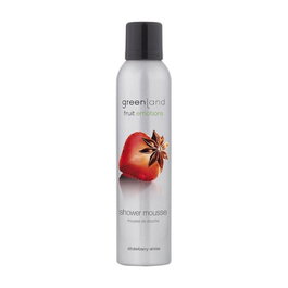 Greenland Mousse de Douche Fraise Anis 200 ml - Gel douche crémeux parfumé aux fruits, aux antioxydants, pour une peau douce et radieuse