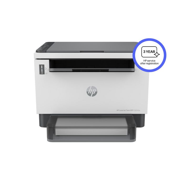 HP LaserJet Tank MFP 2604dw - Imprimante multifonction laser sans fil avec toner pré-rempli, impression recto verso et scan vers PDF/e-mail