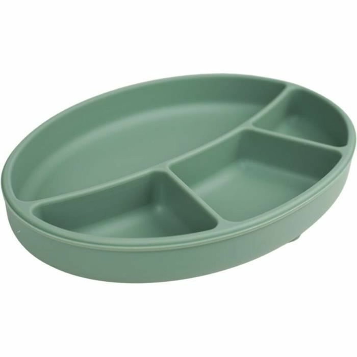 Thermobaby Assiette ventouse compartimentée Vert cactus Thermobaby Assiette ventouse compartimentée Vert cactus