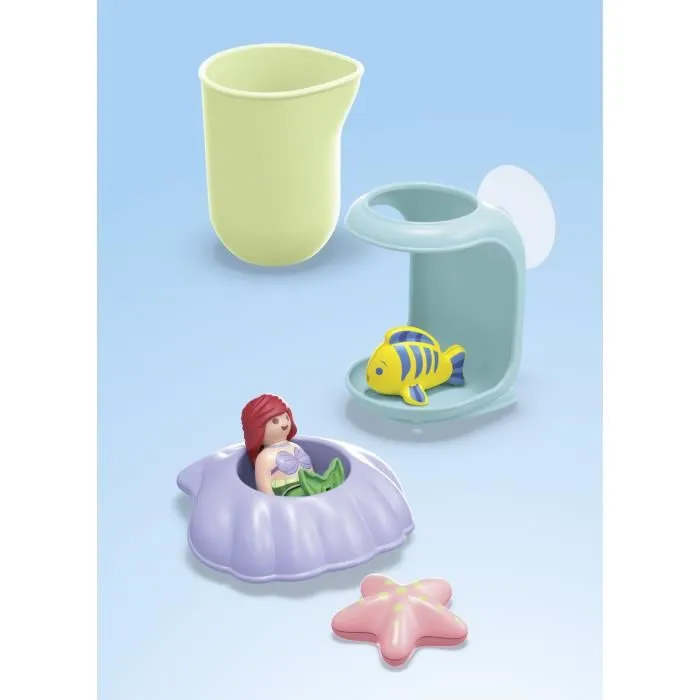 Playmobil Disney 71460 Ariel avec Coquillage de Bain, Jouet de Bain avec Douche et Filet, Figurine pour Enfants à Partir de 12 Mois