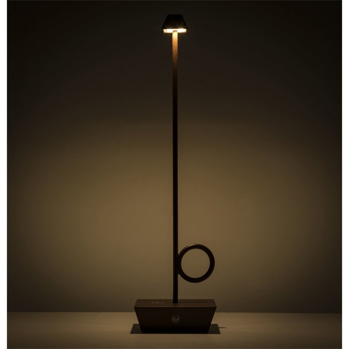 Broggi Lampada Bugia corten rechargeable marron