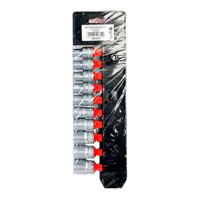 Workpro Jeu de cliquet et douilles 1/2 pulg, 12 pièces, métrique, finition mate Workpro Jeu de cliquet et douilles 1/2 pulg, 12 pièces, métrique, finition mate