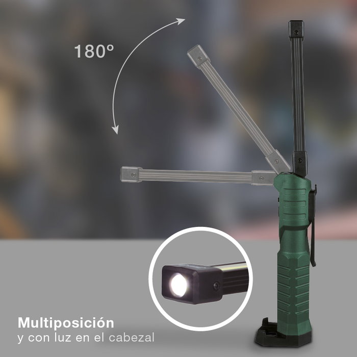 GSC Evolution Lampe de travail LED rechargeable USB pliable 5W + 3W