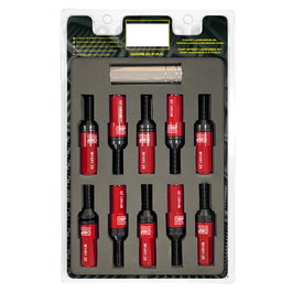 OMP Jeu de 20 boulons de roue M14x1.25 avec protecteur rouge et clé