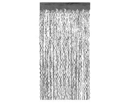 Cortina Métallisée Décorative à Ondes Argentées 200 x 100 cm - Rideau pour Décoration d'Événement, Fond de Scène ou Séparation