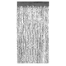 Cortina Métallisée Décorative à Ondes Argentées 200 x 100 cm - Rideau pour Décoration d'Événement, Fond de Scène ou Séparation