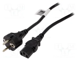 QOLTEC Câble d'alimentation H05VV-F 3x1mm² CEE 7/7 vers IEC C13 2,5m