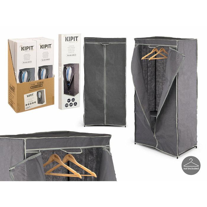 KIPIT Armoire en tissu Gris-Negro