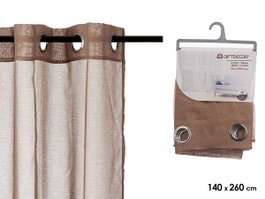 Giftdecor Rideau Tulle Marron 140x260 cm (Set de 6)