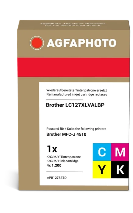 Agfa Photo LC127XLVALBP Cartouche d'encre compatible Brother LC-127XL+LC-125XL Multipack noir/cyan magenta jaune noir Agfa Photo LC127XLVALBP Cartouche d'encre compatible Brother LC-127XL+LC-125XL Multipack noir/cyan magenta jaune noir