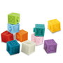 Tachan - Set de 10 cubes de numération et d'empilage en caoutchouc souple - Jouet éducatif multi-couleurs pour motricité fine (Dès 6 mois)