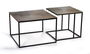 GINER Y COLOMER - Buffet 2 Tables Gigognes en Métal et Aluminium Bronzé avec Dessus en Forme de Rayons de Soleil - Lot de 2
