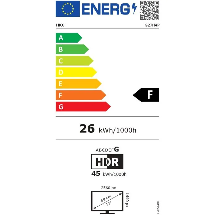 HKC G27H4P Écran PC Gamer 27'' QHD 320Hz Fast IPS 1ms