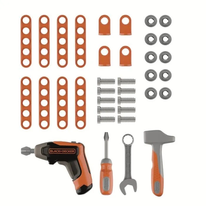 Smoby Mallette Bricolo Black & Decker, coffret de jeu de bricolage pour enfants avec 35 accessoires, visseuse mécanique, pour enfant dès 3 ans Smoby Mallette Bricolo Black & Decker, coffret de jeu de bricolage pour enfants avec 35 accessoires, visseuse mécanique, pour enfant dès 3 ans
