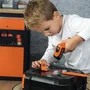 Smoby Mallette Bricolo Black & Decker, coffret de jeu de bricolage pour enfants avec 35 accessoires, visseuse mécanique, pour enfant dès 3 ans