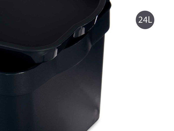 Kipit Boîte de Rangement en Plastique avec Couvercle 24 L Crème 29x24x45 cm (Set de 6)