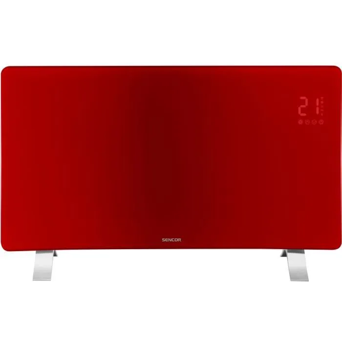 Sencor Radiateur intelligent Wi-Fi en verre SCF 4742RD - 2400 W - Rouge