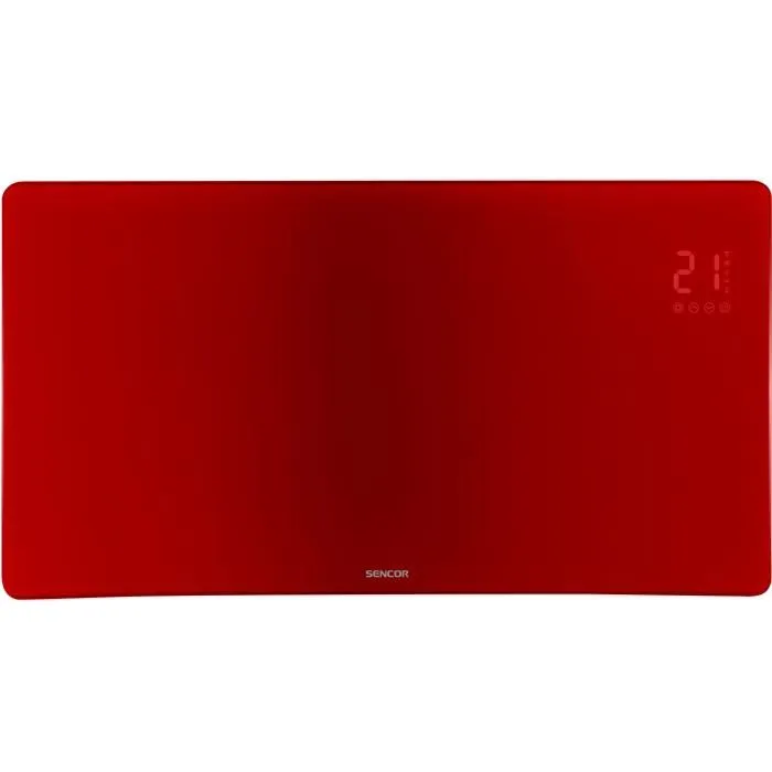 Sencor Radiateur intelligent Wi-Fi en verre SCF 4742RD - 2400 W - Rouge