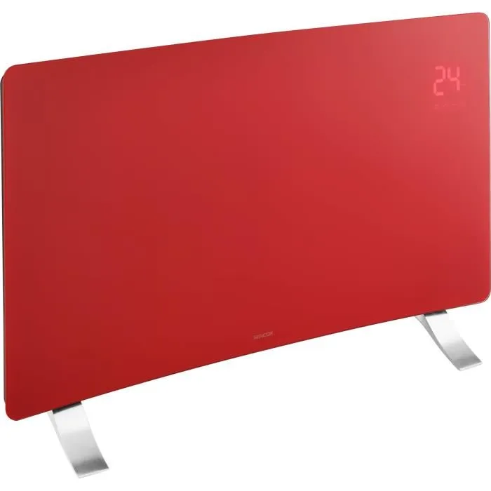 Sencor Radiateur intelligent Wi-Fi en verre SCF 4742RD - 2400 W - Rouge