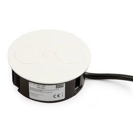 Bachmann Module de prises Twist 2 prises Blanco Mate, installation encastrable dissimulable, finition mate