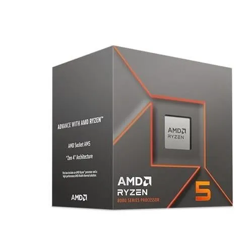 AMD - Processeur Ryzen 5 8400F 6-Core, 4.2 GHz, Cache 6 Mo L2 + 16 Mo L3, Socket AM4 (100-100001591BOX)