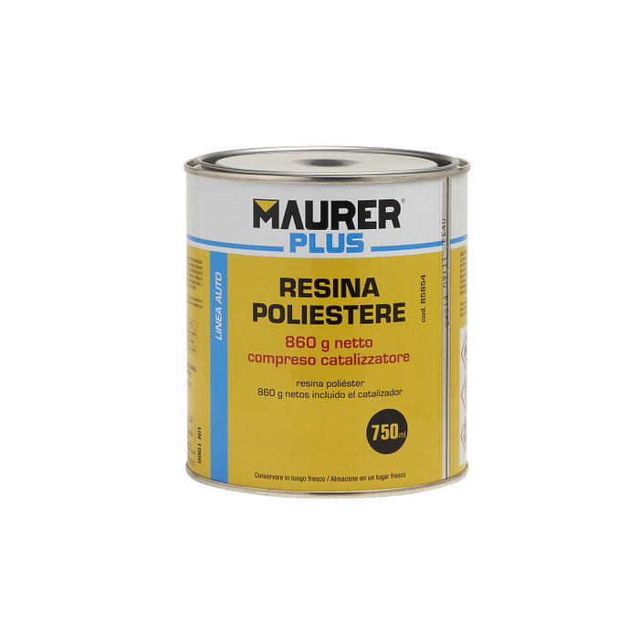MAURER Kit de réparation résine polyester avec durcisseur et 0,5 m² de fibre de verre MAURER Kit de réparation résine polyester avec durcisseur et 0,5 m² de fibre de verre