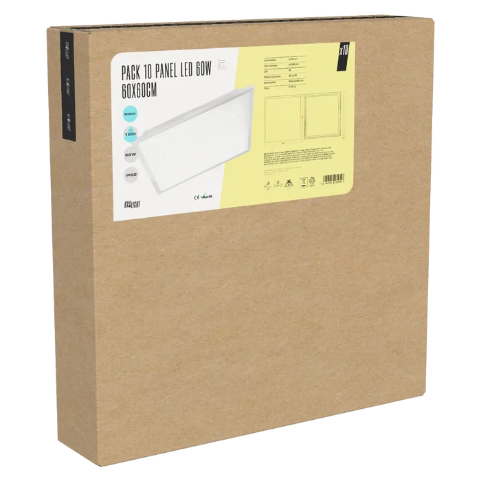 BX3 LIGHT Pack de 10 Panneaux LED 60W 5 400Lm 6000K 60x60x3cm Blanc Froid BX3 LIGHT Pack de 10 Panneaux LED 60W 5 400Lm 6000K 60x60x3cm Blanc Froid