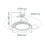 Ventilateur de Plafond CristalRecord Argenté 40 W Ø 40 cm