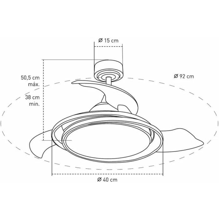 Ventilateur de Plafond CristalRecord Argenté 40 W Ø 40 cm