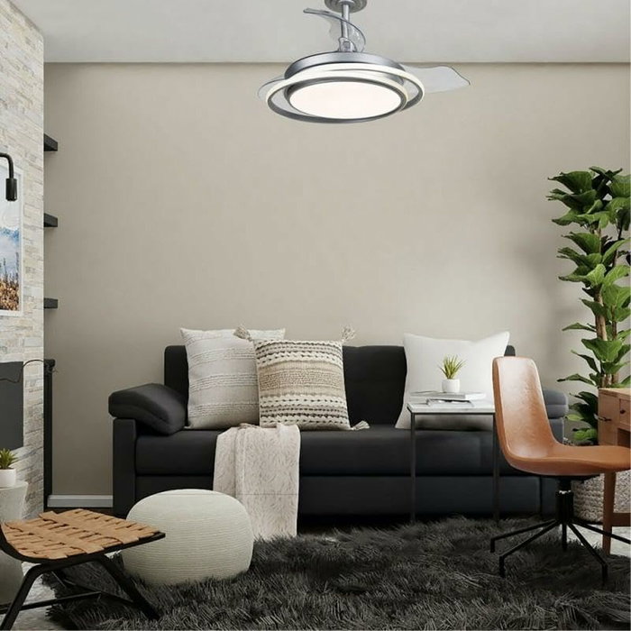 Ventilateur de Plafond CristalRecord Argenté 40 W Ø 40 cm Ventilateur de Plafond CristalRecord Argenté 40 W Ø 40 cm