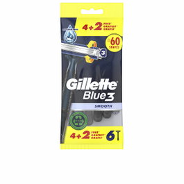Gillette Blue 3 Rasoirs Jetables, 6 Unités