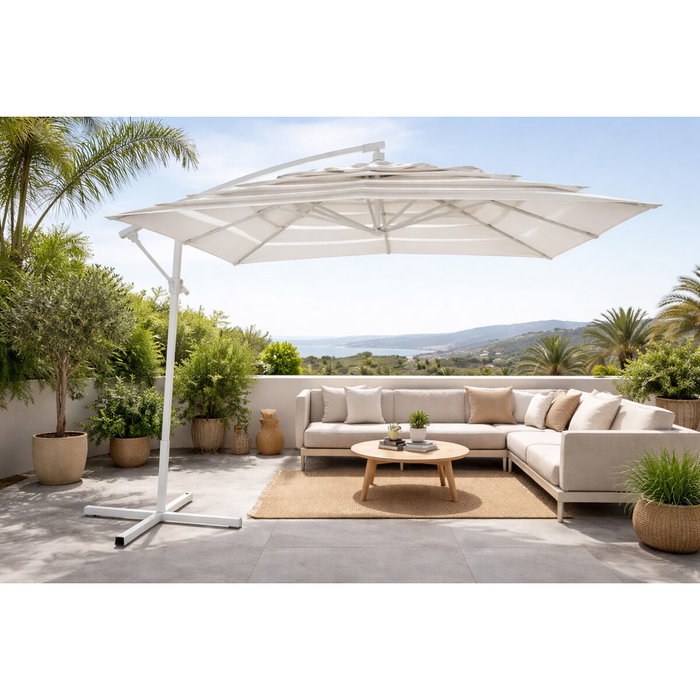 Home ESPRIT Parapluie Blanc 250 x 250 x 250 cm Home ESPRIT Parapluie Blanc 250 x 250 x 250 cm