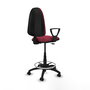 Tabouret Aýna taburete Contact permament de base Tissu Bordeaux Structure polyamide noire Accoudoirs fixes Sans appui-tête Roulettes pour moquette