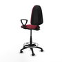 Tabouret Aýna taburete Contact permament de base Tissu Bordeaux Structure polyamide noire Accoudoirs fixes Sans appui-tête Roulettes pour moquette
