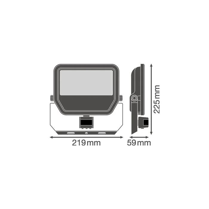 Ledvance Projecteur LED 50 W, 5500 lm, 3000 K, Blanc Chaud, IP65 avec Capteur